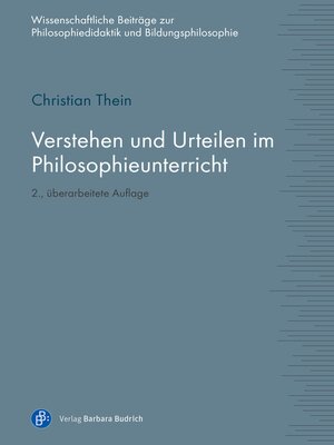 cover image of Verstehen und Urteilen im Philosophieunterricht